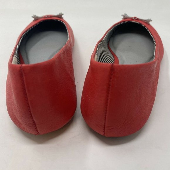 Anthropologie Pilcro Paris Eiffel Tower Red Ballet Flats 6 France Round … - Picture 7 of 11